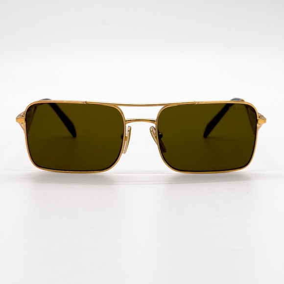 NEW PRADA SPR A52 15N01T SQUARE GOLD PRA52S 15N01T WOMEN PR A52S SUNGLASSES - Picture 4 of 12